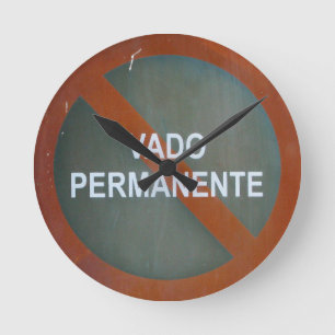 Horloge Ronde Panneau Grungy Street Man Cave