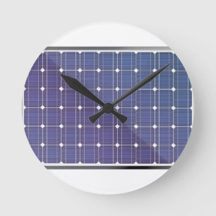 Horloge Ronde Panneau solaire en blanc