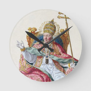 Horloge Ronde Pape Pius VI (1717-99) de 'DES Estampes de