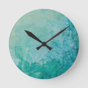 Horloge Ronde Papier avec l'abrégé sur bleu, vert, et noir