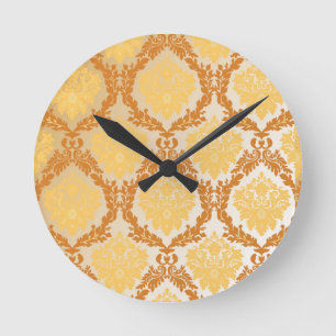 Horloge Ronde Papier peint 5 de damassé
