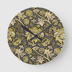 Horloge Ronde Papier peint floral Arts Crafts de William Morris