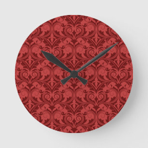 Horloge Ronde Papier peint rouge