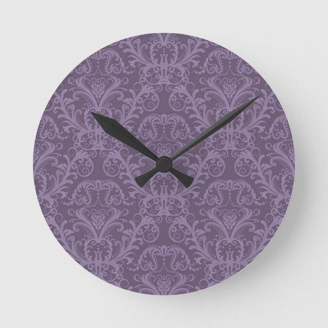 Horloge Ronde Papier peint violet de luxe (Recto)