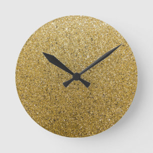 Horloge Ronde Papier scintillant d'or