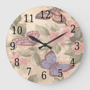 Horloge ronde papillon
