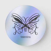 Papillon bleu violet Holographique Nom du monogram
