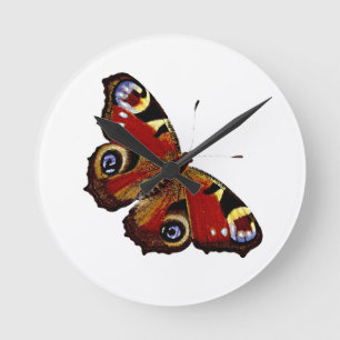 Horloge Ronde Papillon coloré