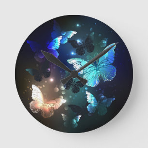 Horloge Ronde Papillon de nuit