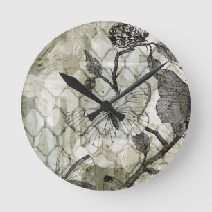 Horloge Ronde Papillons d'arabesque II