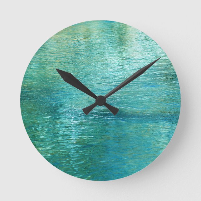 Horloge Ronde Paradis de vert bleu (Recto)
