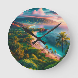 Horloge Ronde Paradis tropical de l'île de Maui