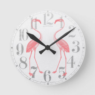 Horloge Ronde Parement des Flamants roses
