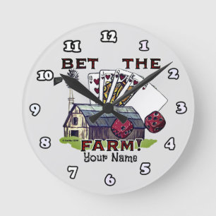 Horloge Ronde Pari L'horloge de poker de la ferme