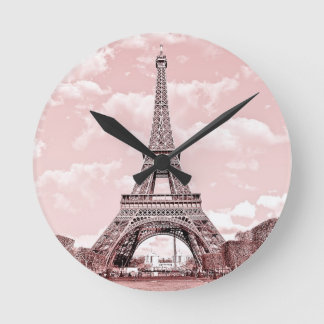 Horloge Ronde Paris à Pink Eiffel
