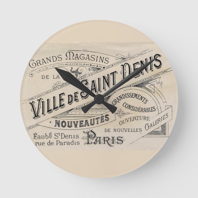 Horloge Ronde Paris, France Clock (Recto)