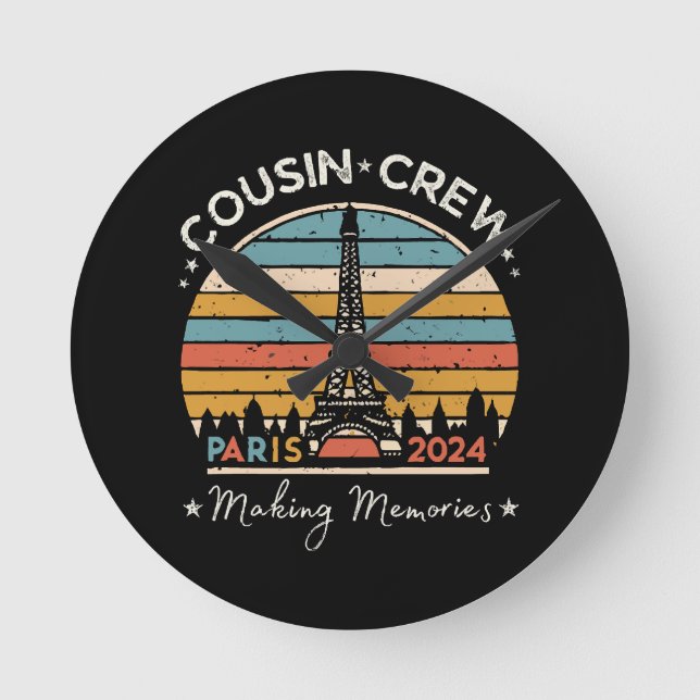 Horloge Ronde Paris France Créer des souvenirs 2024 (Recto)