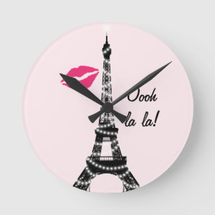 Horloge Ronde Paris Sparkles Wall Clock