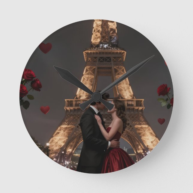 Horloge Ronde Parisian Valentines Day (Recto)