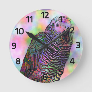 Horloge Ronde Parrot psychédélique