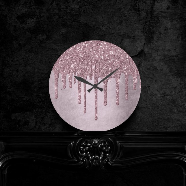 Horloge Ronde Parties scintillant Mauve de dérive | Mélangeur de (Créateur téléchargé)