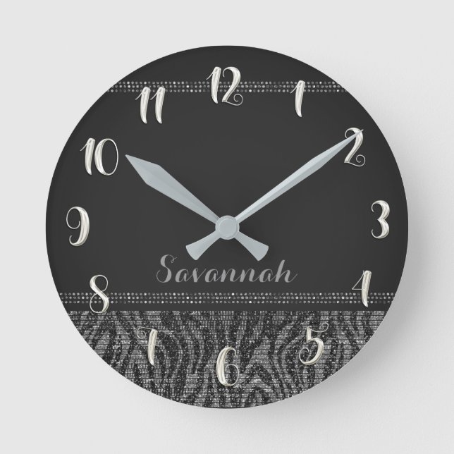 Horloge Ronde Parties scintillantes fascinantes de paillettes (Recto)