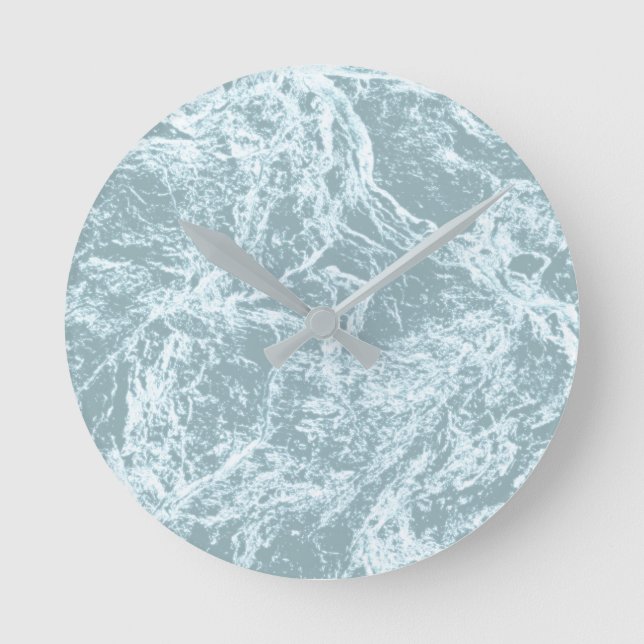 Horloge Ronde Pastel Light Turquoise Abstrait (Recto)