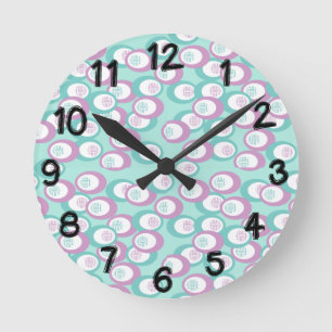 Horloge Ronde Pastel Ovals