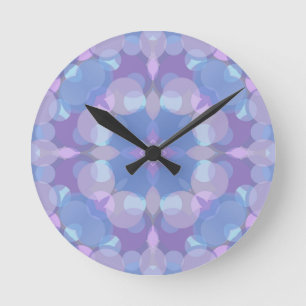 Horloge Ronde Pastel Pink and Blue #2