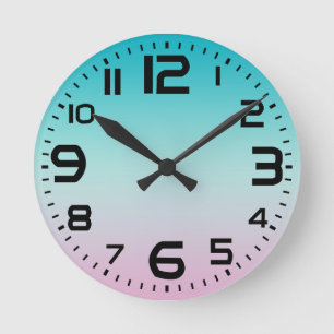 Horloge Ronde Pastel Rainbow Gradient Ombre