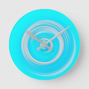 Horloge Ronde Pastel rose et bleu spirale Abstraite contemporain