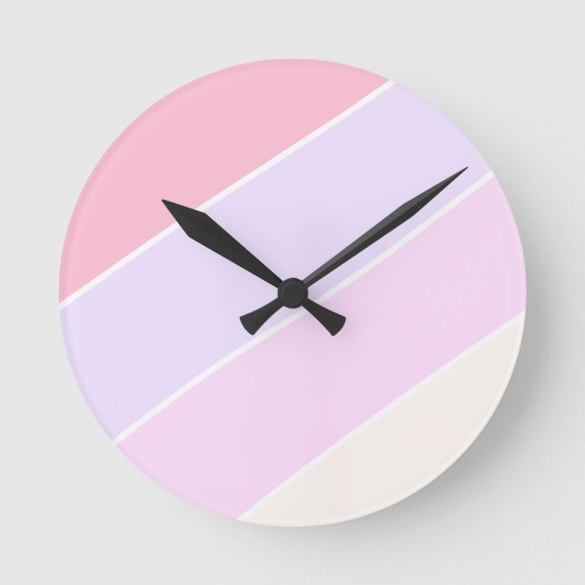 Horloge Ronde Pastel Stripes (Recto)