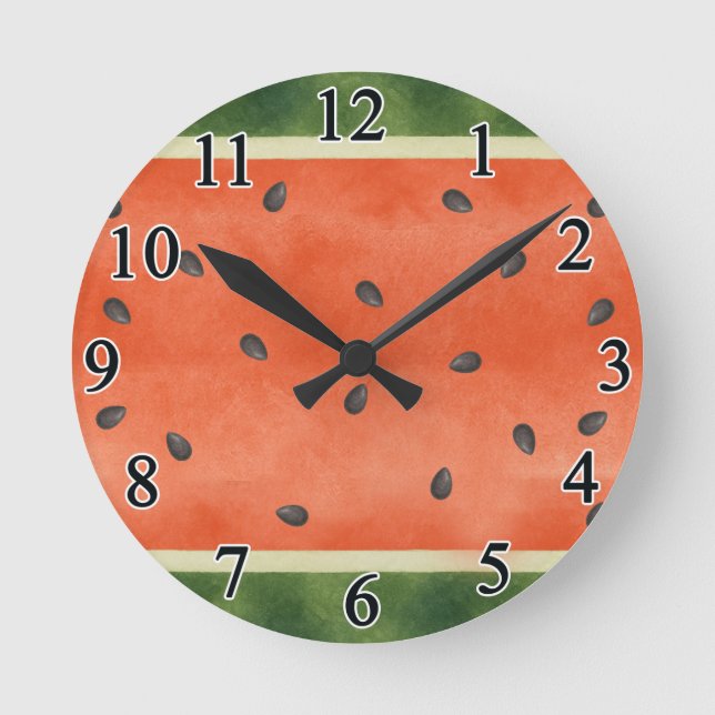 Horloge Ronde Pastèque De quelque façon que vous coupiez le frui (Recto)
