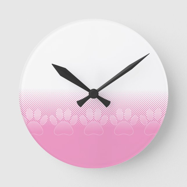 Horloge Ronde Pâtes Roses Et Blanches Avec Arrière - plan De New (Recto)