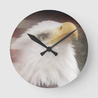 Horloge Ronde Patriotic Eagle Wall Clock – American Decor