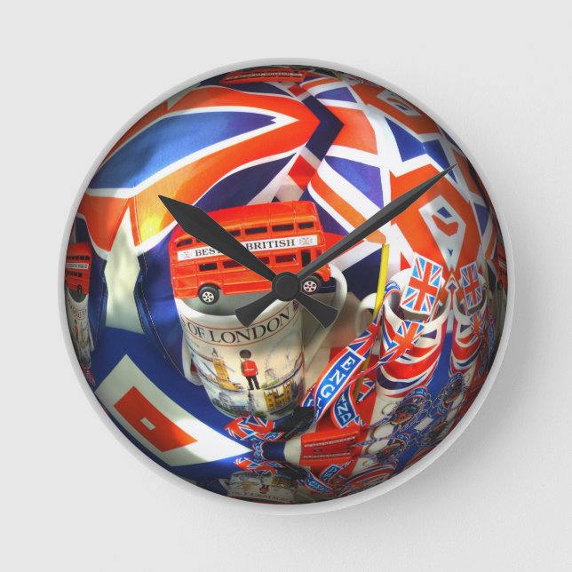 Horloge Ronde Patriotique Angleterre Londres collage accessoires (Recto)