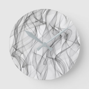 Horloge Ronde Pattern moderne Trendy Black and White Abstract
