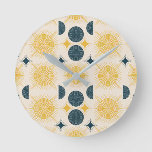 Horloge Ronde Patters de Boho Celestial
