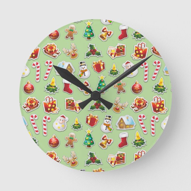 Horloge Ronde Patters de Noël (Recto)