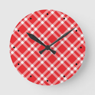 Horloge Ronde Patters rouges Gingham