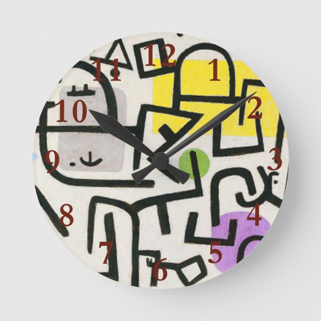 Horloge Ronde Paul Klee Rich Harbour Expressionnisme Abstrait (Recto)