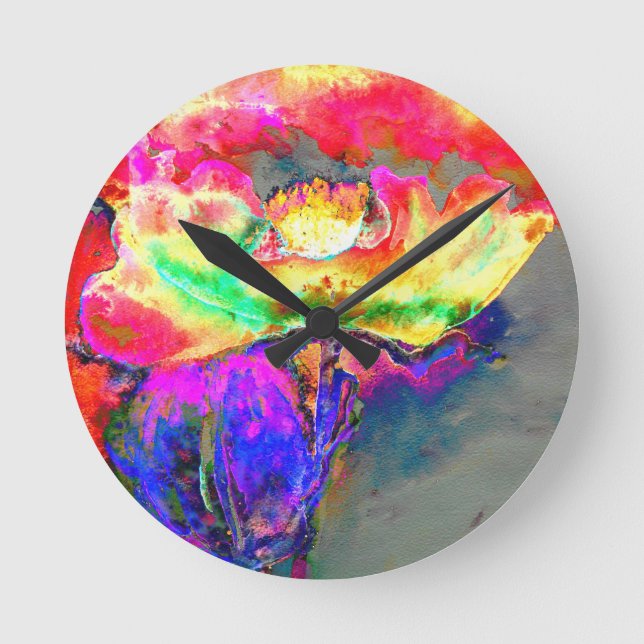 Horloge Ronde Pavot jaune (Recto)
