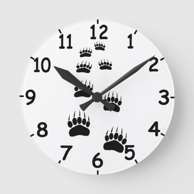 Horloge Ronde Paw à oreilles noires (Recto)