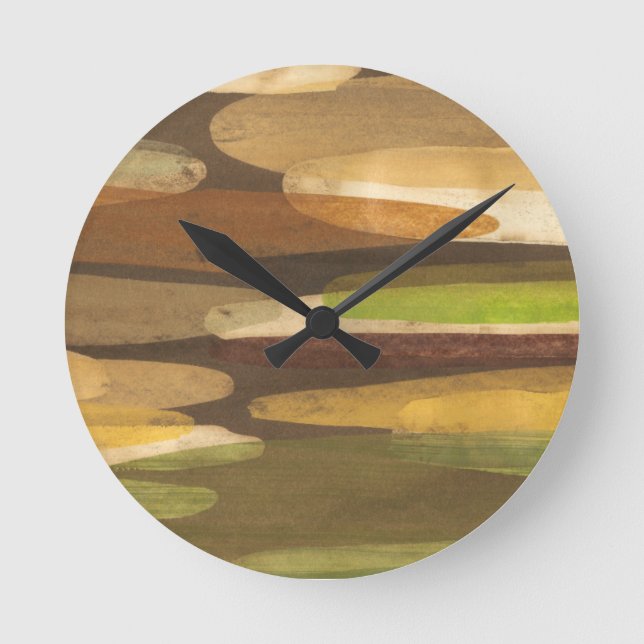 Horloge Ronde Paysage Abstrait de ton terrestre (Recto)