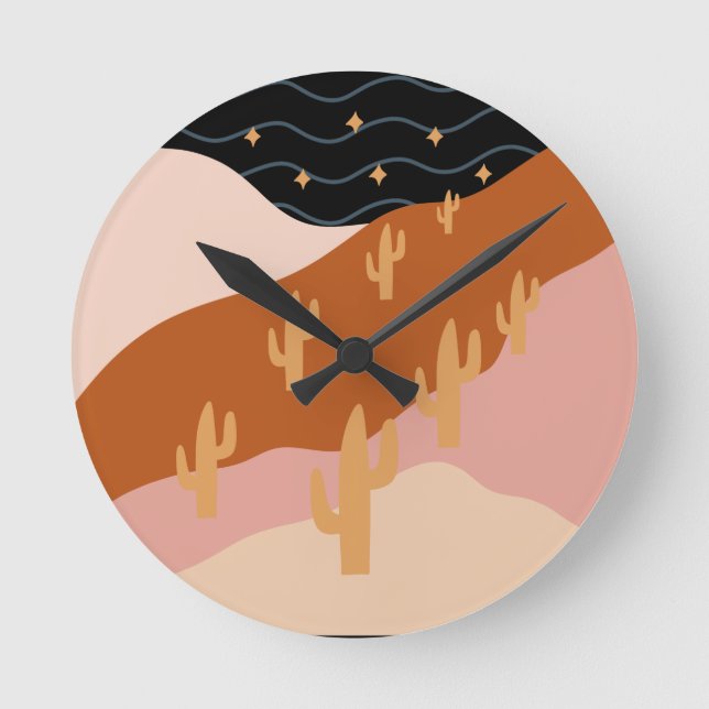 Horloge Ronde Paysage du désert peint (Recto)