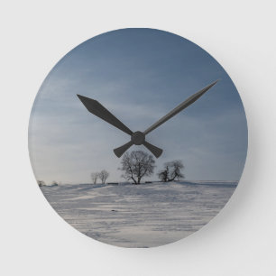 Horloge Ronde Paysage enneigé  