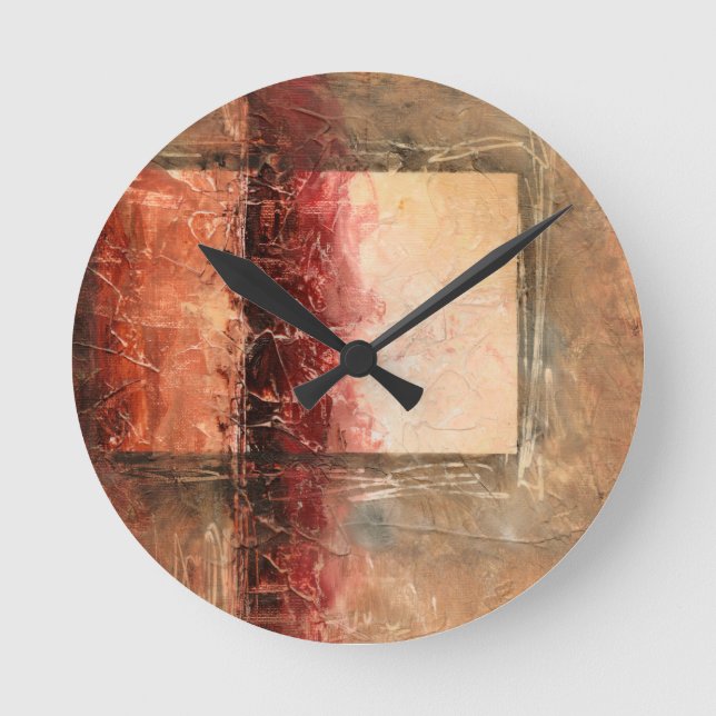Horloge Ronde Paysage rouge Abstrait (Recto)