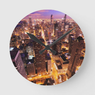 Horloge Ronde Paysage urbain la nuit de Chicago
