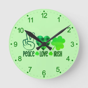 Horloge Ronde Peace Love Irish-66677