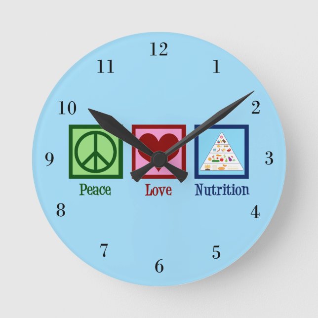 Horloge Ronde Peace Love Nutrition (Recto)